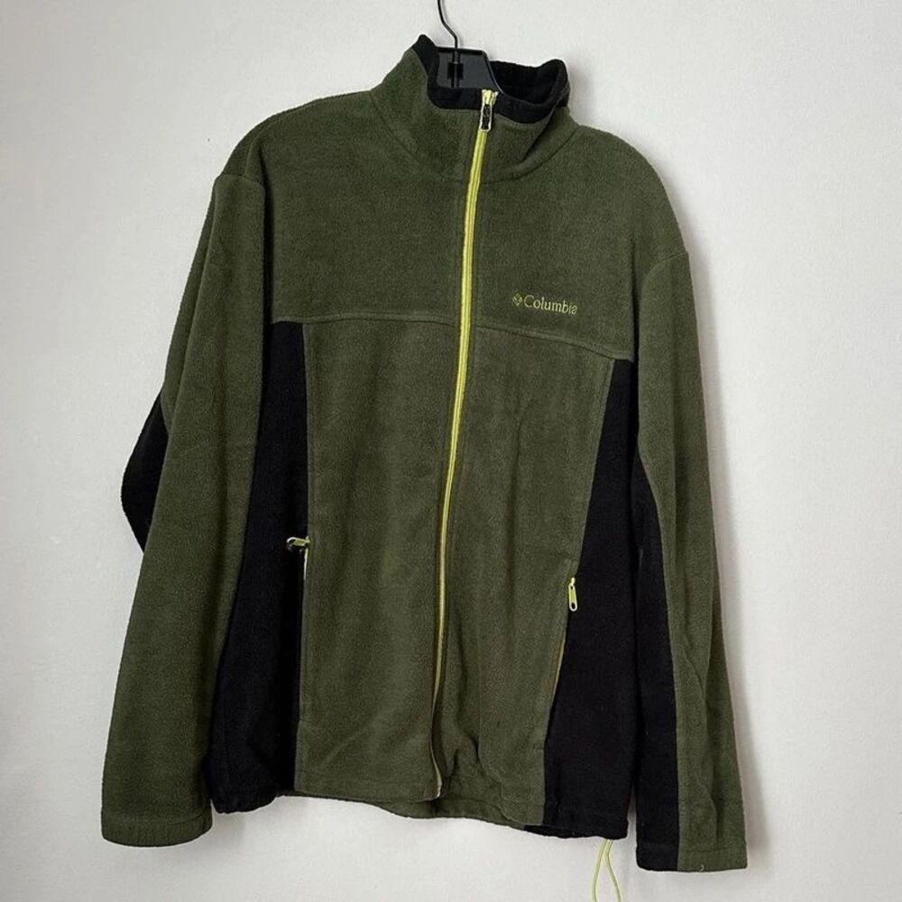 Columbia Olive and Black Fleece Jacket size L